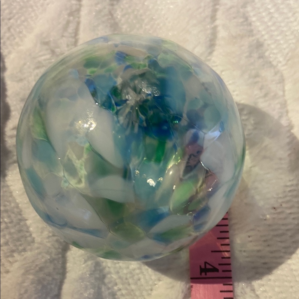 Handcrafted Glass Ornament - Blue and Green - Picture 7 of 8